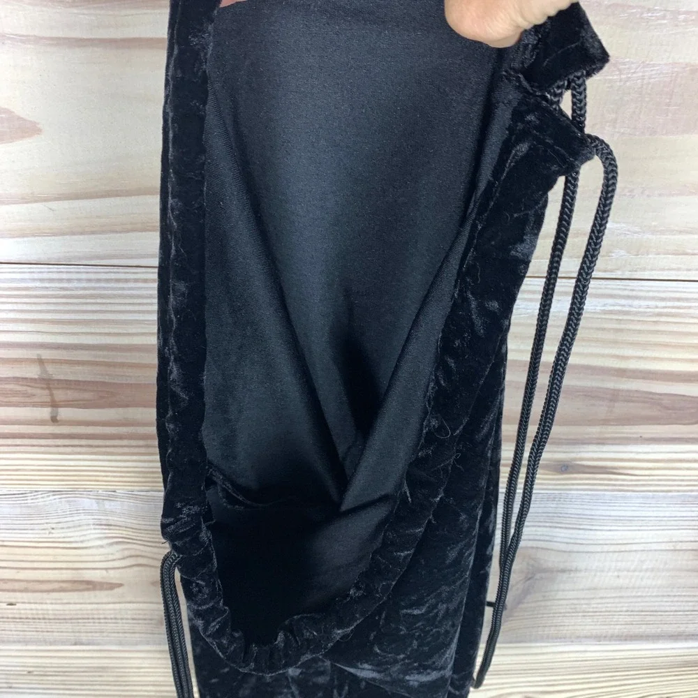 Velvet Rave Grunge Gothic Bag Unbranded Drawstring Backpack Unisex OS Black